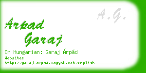 arpad garaj business card